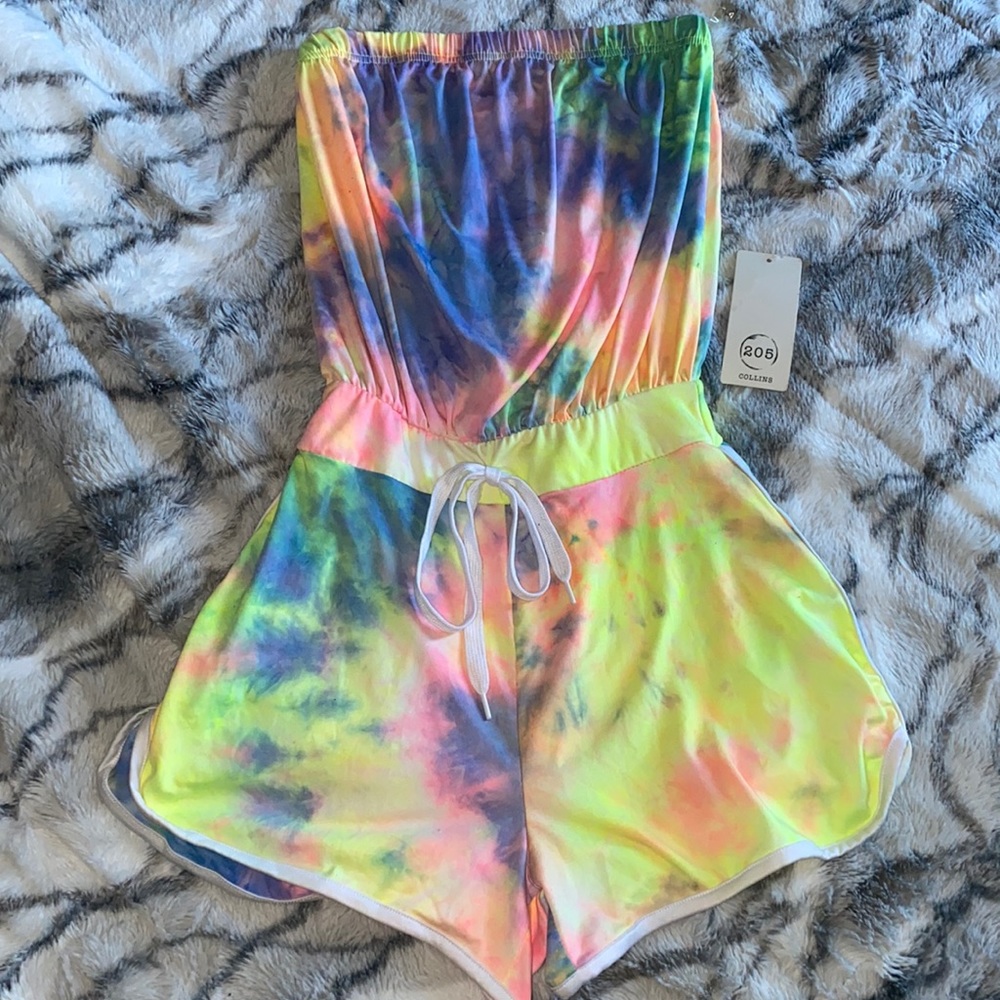 New Rainbow Tie Die Romper